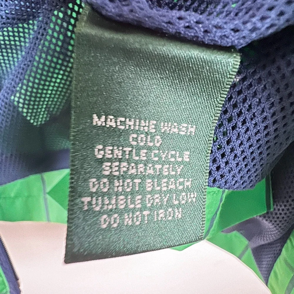 Lauren Ralph Lauren‎ LRL Active Jacket M Kelly Green Windowpane Zip Windbreaker